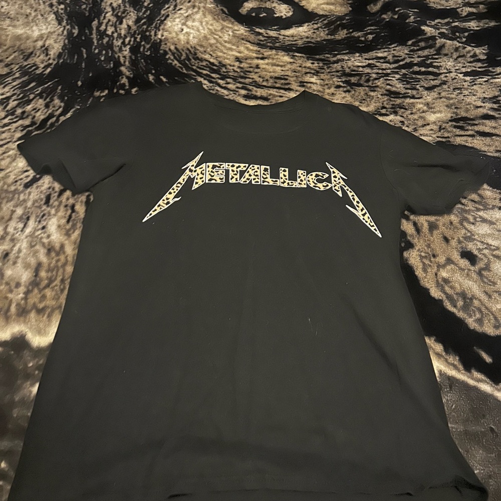 Black and leopard  Metallica T-Shirt